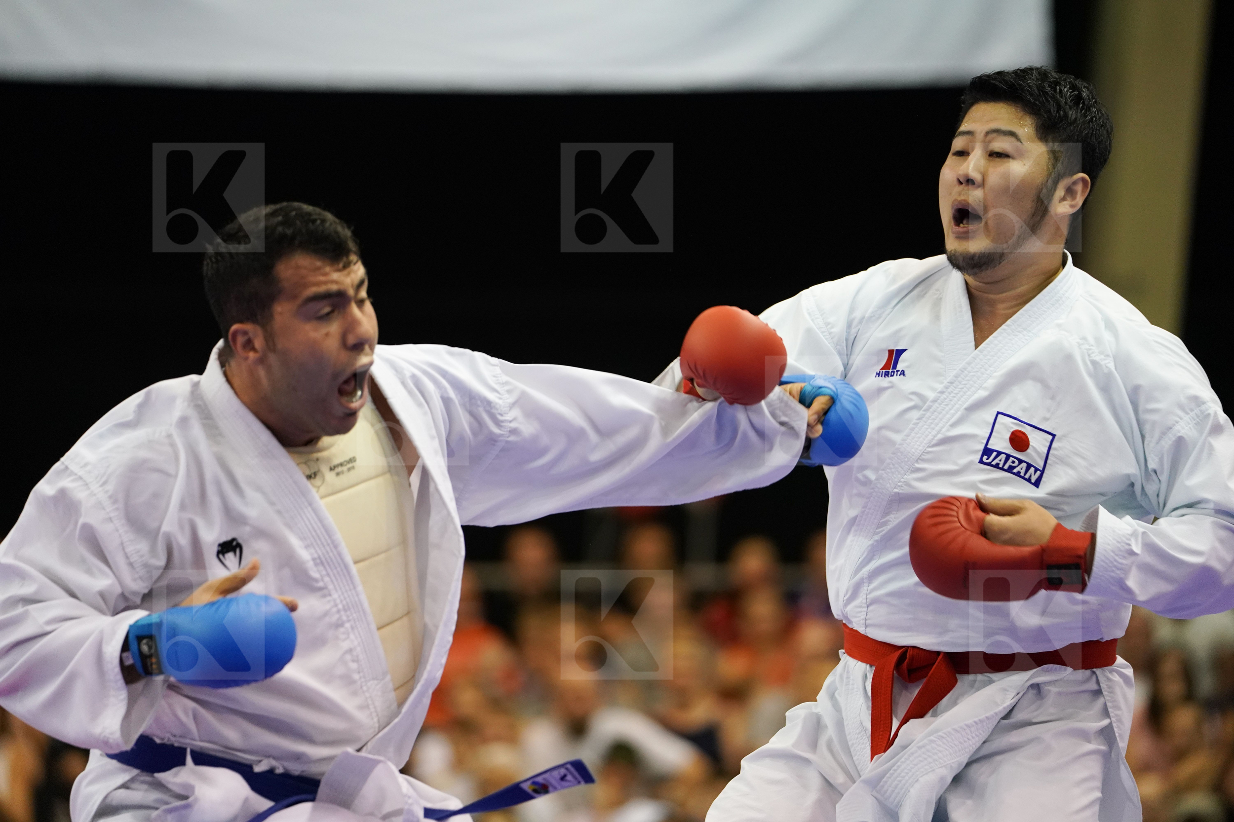 Ganjzadeh Sajad Gold match Iran Islamic Republic of Japan Kagawa Hideyoshi Male Kumite +84kg
